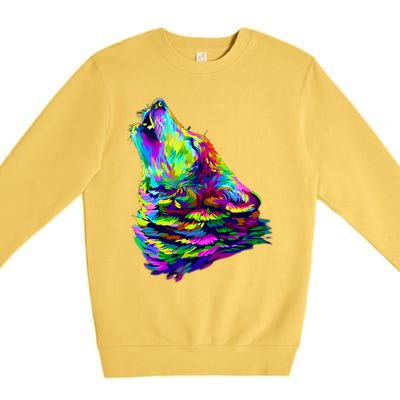 Howling Wolf Abstract Premium Crewneck Sweatshirt