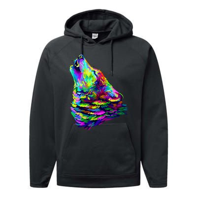 Howling Wolf Abstract Performance Fleece Hoodie