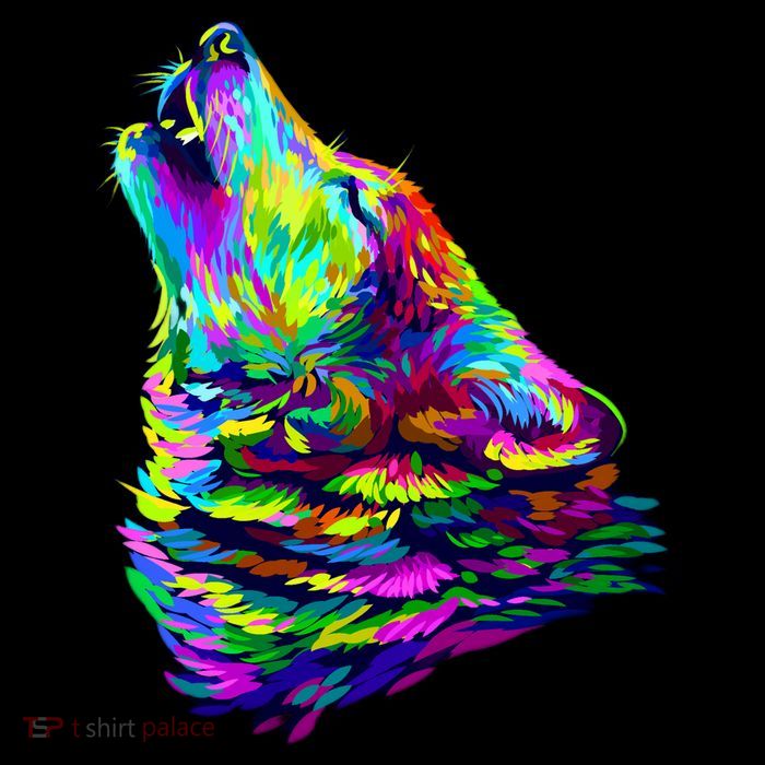 Howling Wolf Abstract Flexfit Unipanel Trucker Cap