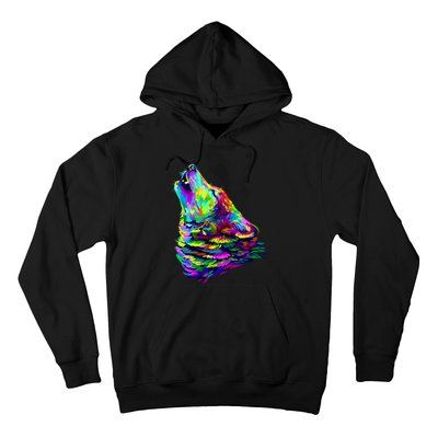 Howling Wolf Abstract Hoodie