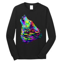 Howling Wolf Abstract Long Sleeve Shirt