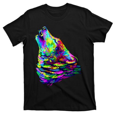 Howling Wolf Abstract T-Shirt