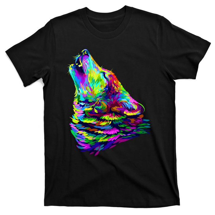 Howling Wolf Abstract T-Shirt