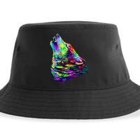 Howling Wolf Abstract Sustainable Bucket Hat