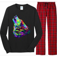 Howling Wolf Abstract Long Sleeve Pajama Set