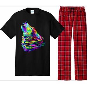 Howling Wolf Abstract Pajama Set