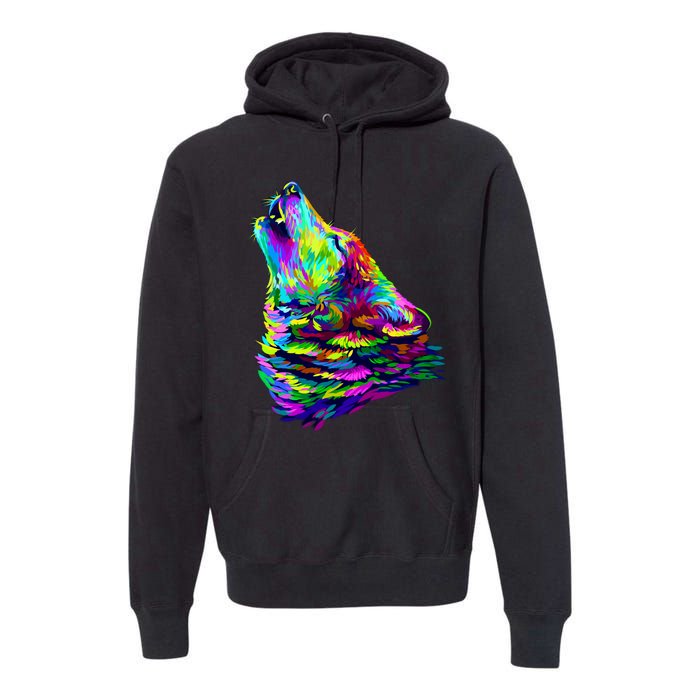 Howling Wolf Abstract Premium Hoodie