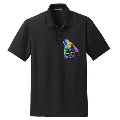 Howling Wolf Abstract Dry Zone Grid Polo