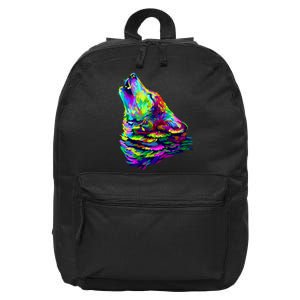 Howling Wolf Abstract 16 in Basic Backpack