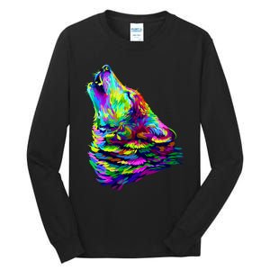 Howling Wolf Abstract Tall Long Sleeve T-Shirt