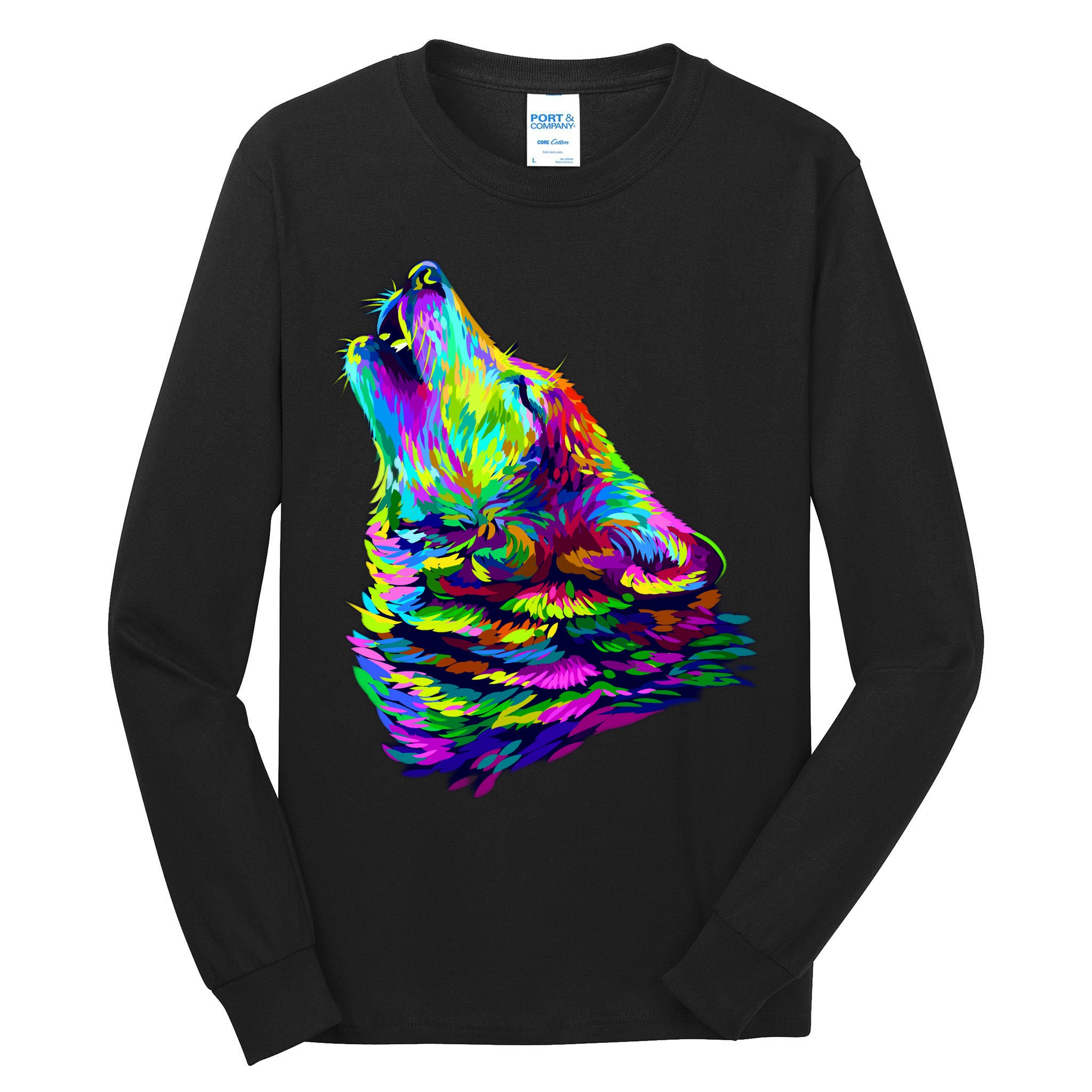 Howling Wolf Abstract Tall Long Sleeve T-Shirt