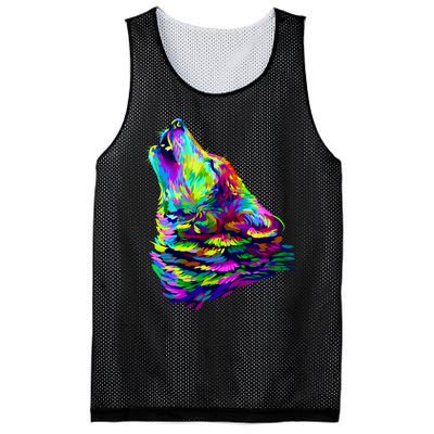 Howling Wolf Abstract Mesh Reversible Basketball Jersey Tank