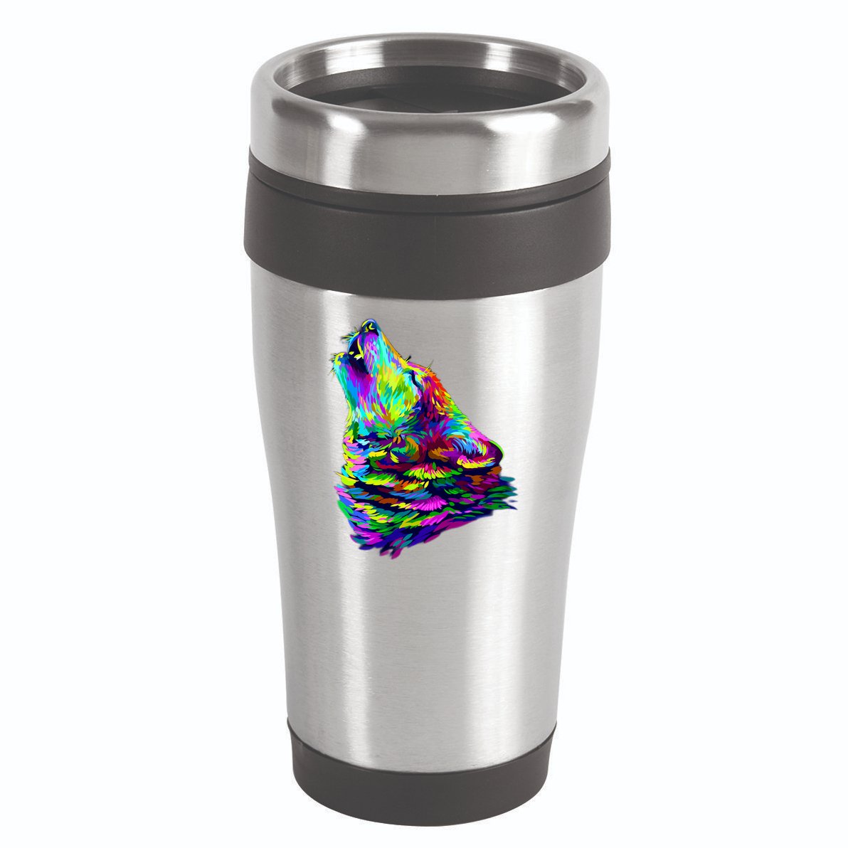 Howling Wolf Abstract 16oz Travel Tumbler
