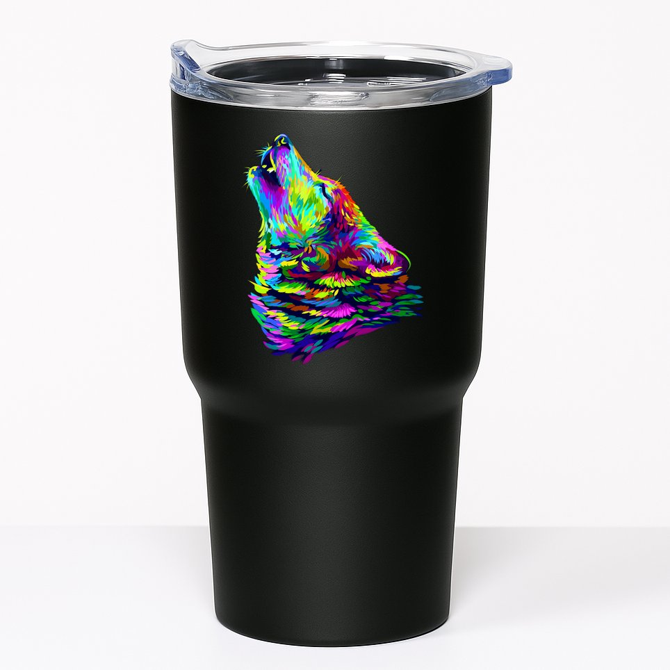Howling Wolf Abstract Tumbler