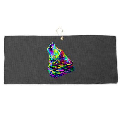 Howling Wolf Abstract Large Microfiber Waffle Golf Towel