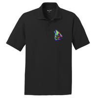 Howling Wolf Abstract PosiCharge RacerMesh Polo