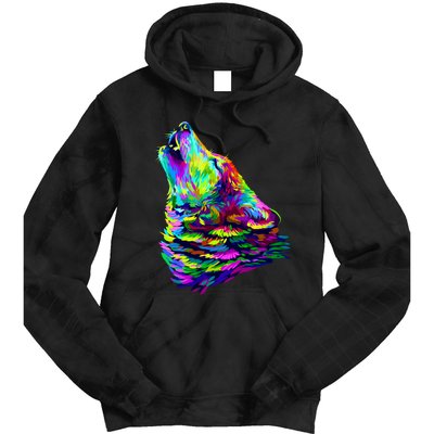 Howling Wolf Abstract Tie Dye Hoodie