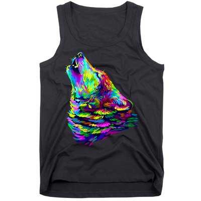 Howling Wolf Abstract Tank Top