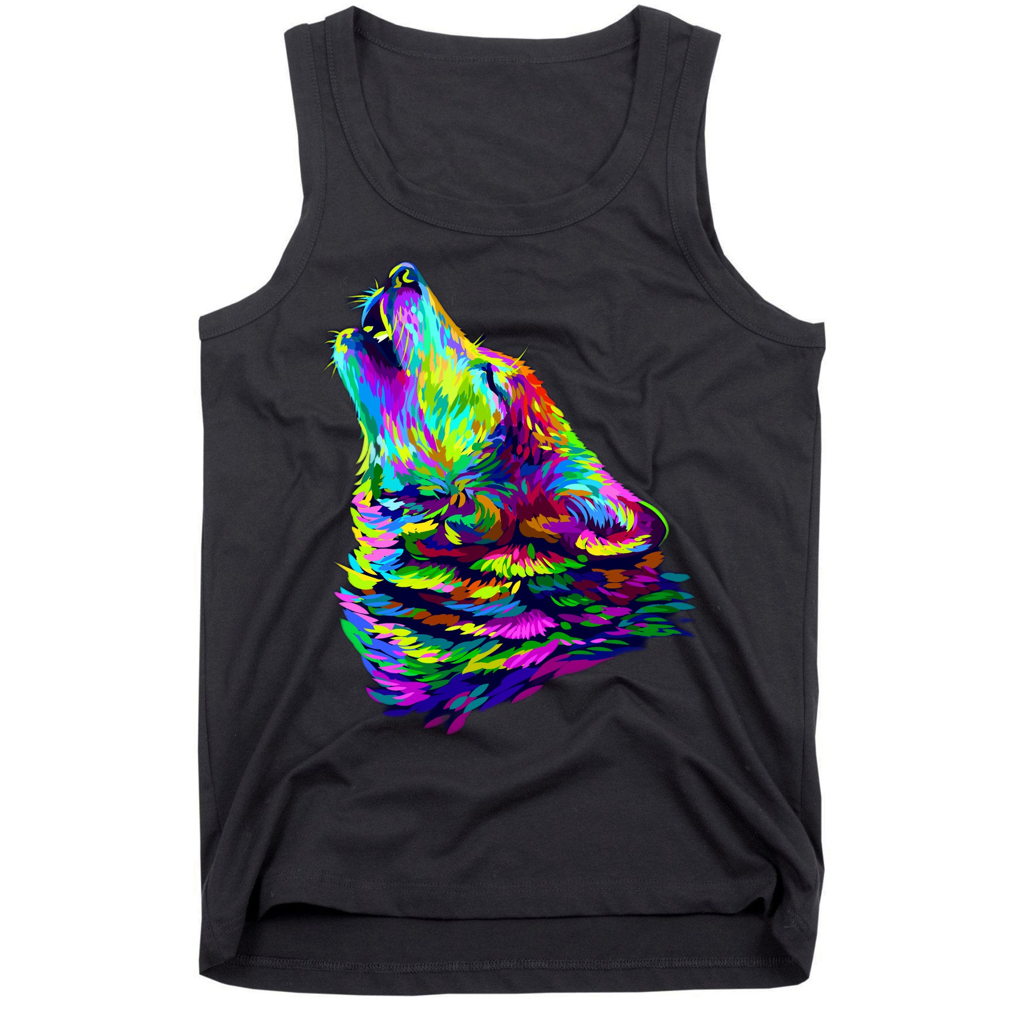 Howling Wolf Abstract Tank Top