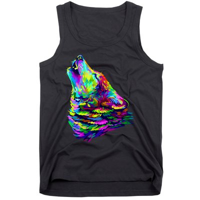 Howling Wolf Abstract Tank Top