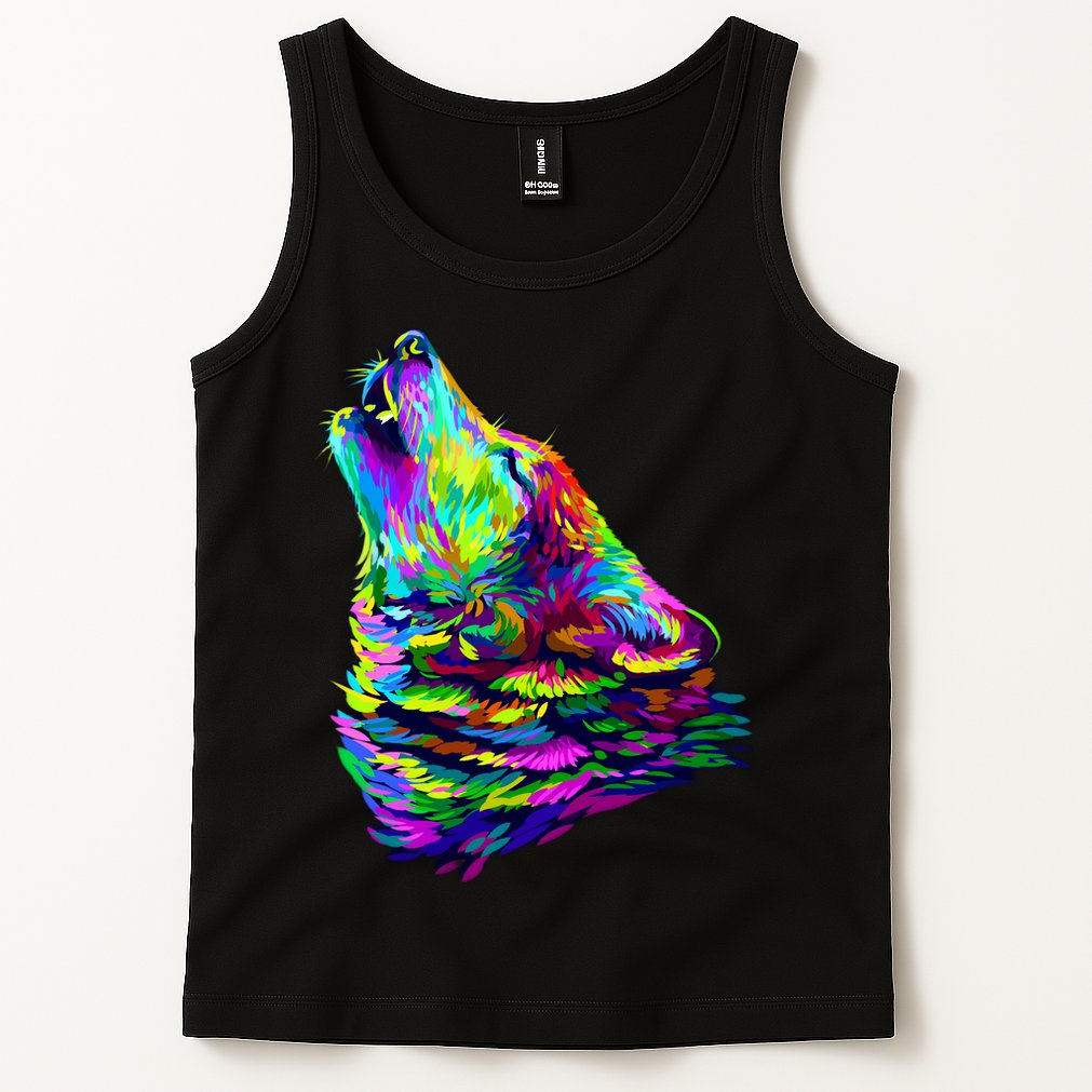 Howling Wolf Abstract Tank Top