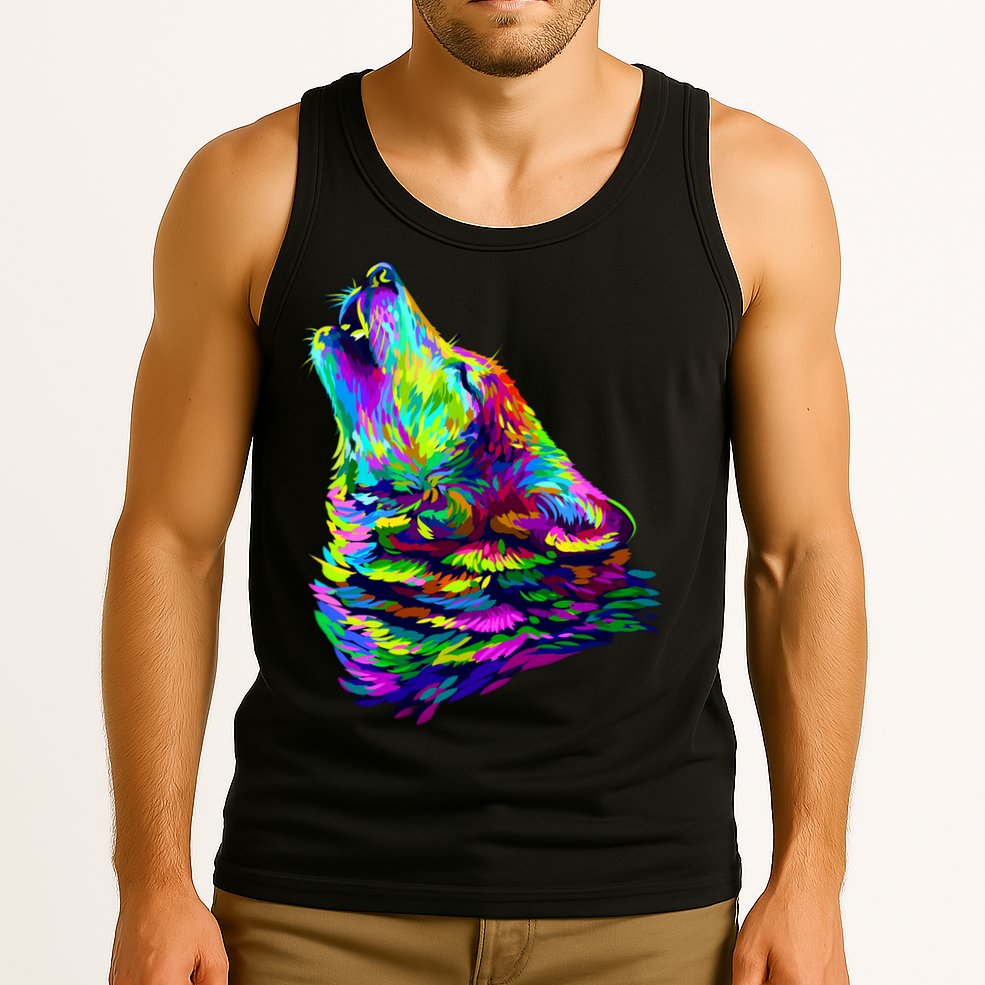 Howling Wolf Abstract Tank Top