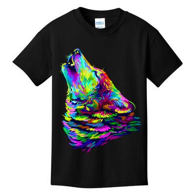 Howling Wolf Abstract Kids T-Shirt