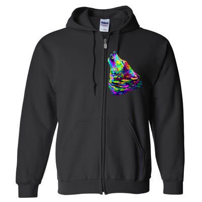 Howling Wolf Abstract Full Zip Hoodie