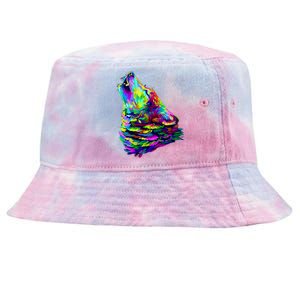 Howling Wolf Abstract Tie-Dyed Bucket Hat