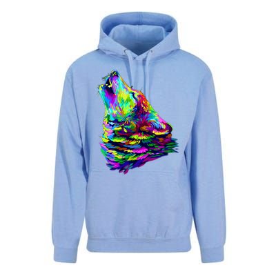 Howling Wolf Abstract Unisex Surf Hoodie