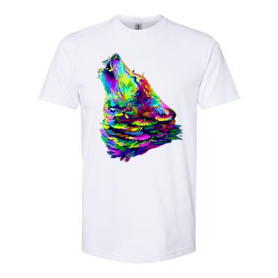 Howling Wolf Abstract Softstyle CVC T-Shirt