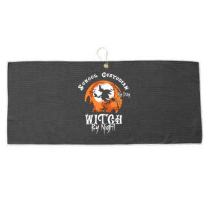 Halloween Witch And School Custodian Great Gift Large Microfiber Waffle Golf Towel