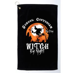 Halloween Witch And School Custodian Great Gift Platinum Collection Golf Towel