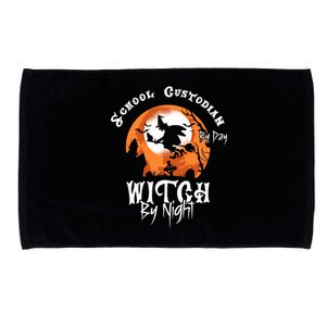 Halloween Witch And School Custodian Great Gift Microfiber Hand Towel