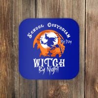 Halloween Witch And School Custodian Great Gift Coaster