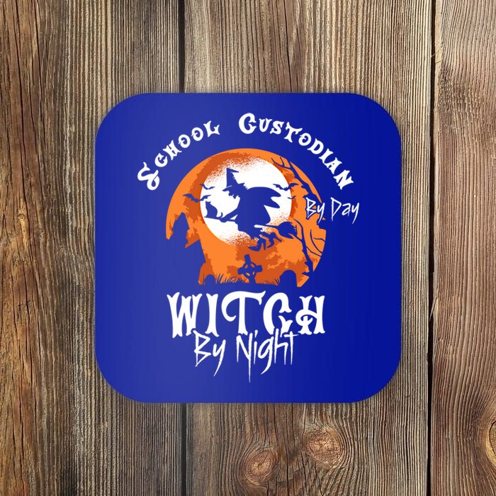 Halloween Witch And School Custodian Great Gift Coaster