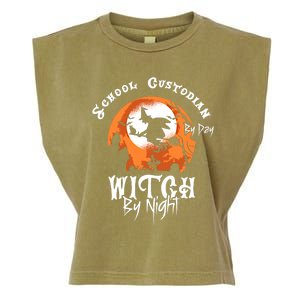 Halloween Witch And School Custodian Great Gift Garment-Dyed Women's Muscle Tee