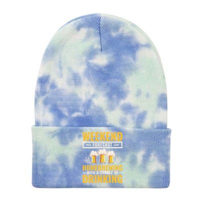 Homebrewing With A Chance Of Ing Beer Er Funny Gift Tie Dye 12in Knit Beanie