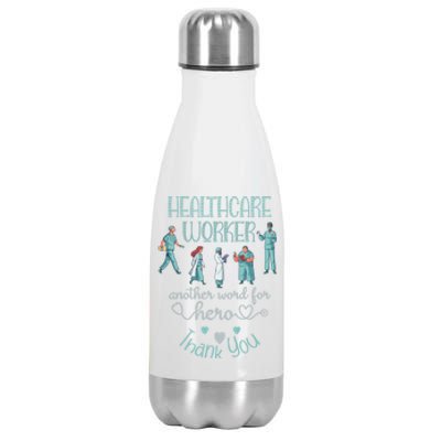 Healthcare Worker Another Word For Hero Thank You Nurses Gift Stainless Steel Insulated Water Bottle