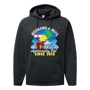 Husband & Wife Anniversary Trip Since 2018 Paraguay Performance Fleece Hoodie