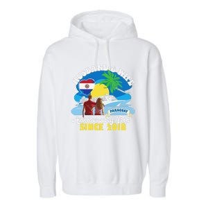 Husband & Wife Anniversary Trip Since 2018 Paraguay Garment-Dyed Fleece Hoodie