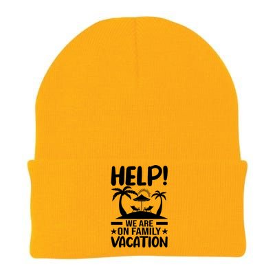 Help We Are On Family Vacay Funny Retro Costume Gift Knit Cap Winter Beanie