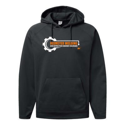 Heemeyer Welding And Demolition Grandby Colorado Fun Welder Performance Fleece Hoodie