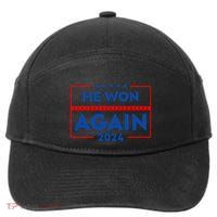 He Won Again Donald Trump 7-Panel Snapback Hat