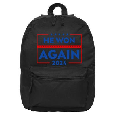 He Won Again Donald Trump 16 in Basic Backpack