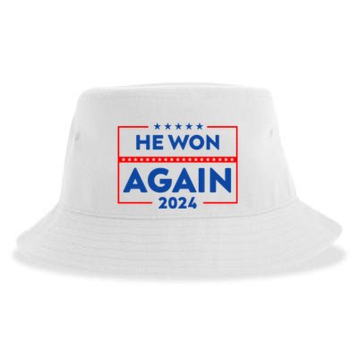 He Won Again Donald Trump Sustainable Bucket Hat