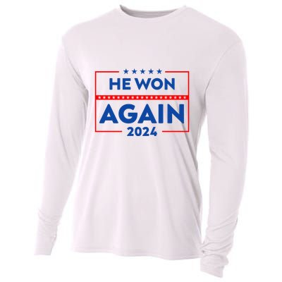 He Won Again Donald Trump Cooling Performance Long Sleeve Crew