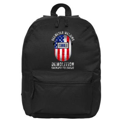 Heemeyer Welding And Demolition Grandby Colorado Welder 16 in Basic Backpack