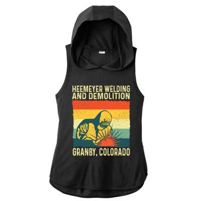 Heemeyer Welding And Demolition Grandby Colorado Ladies PosiCharge Tri-Blend Wicking Draft Hoodie Tank