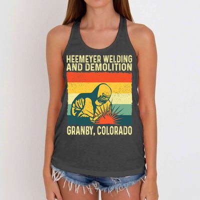 Heemeyer Welding And Demolition Grandby Colorado Women's Knotted Racerback Tank